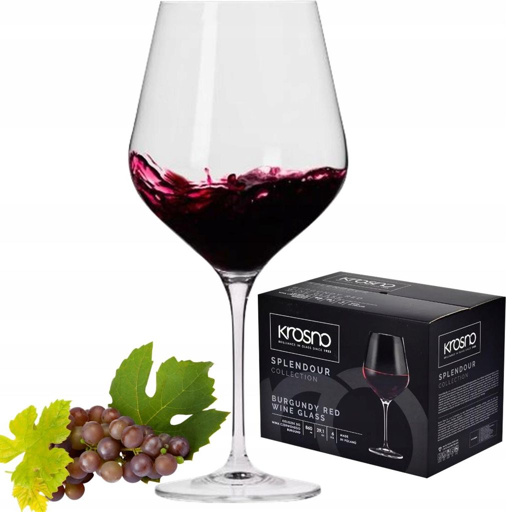 Krosno 6x860ml Gläser für ROTWEIN BURGUNDER SPLENDOUR