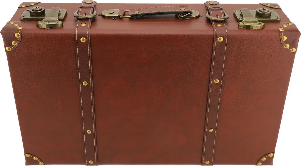 Mini valise en cuir vintage marron avec bandoulière réglable chic