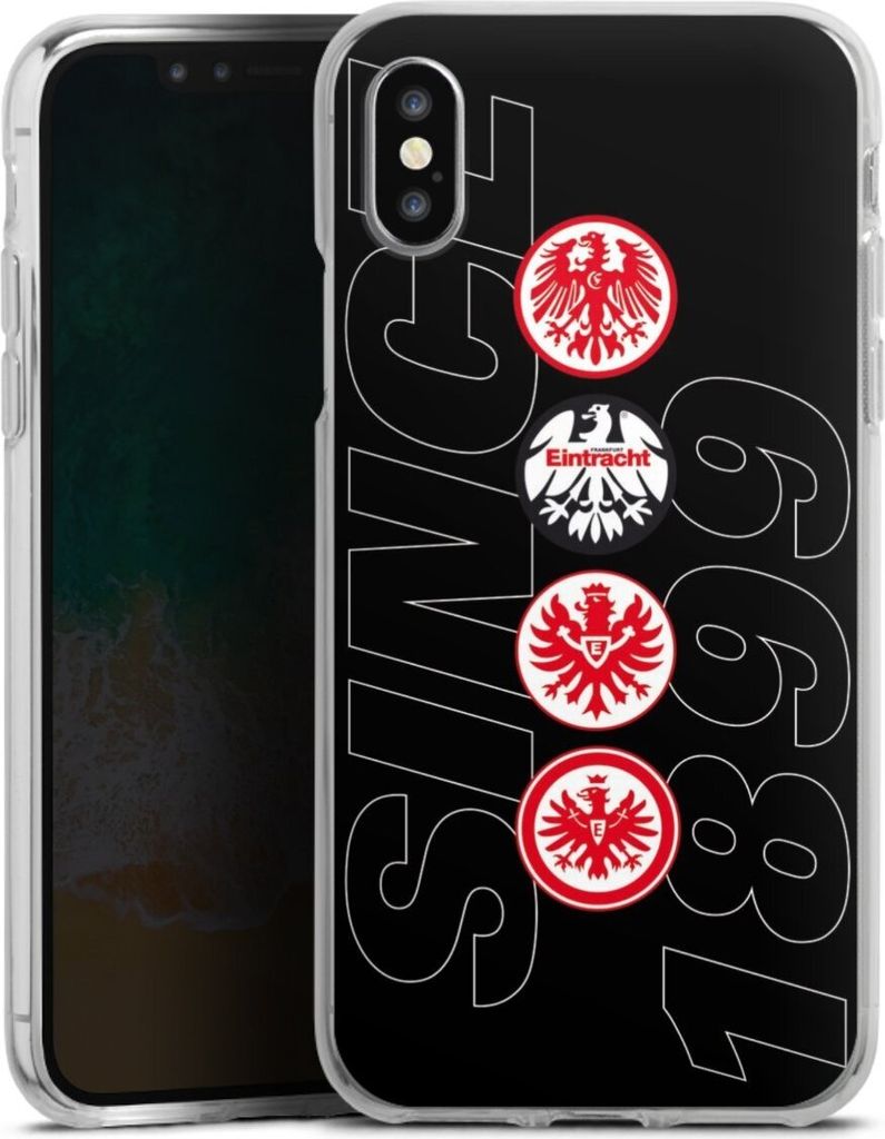 DeinDesign Handyhülle für Apple iPhone Xs Silikon Hülle Case Smartphone Schutzhülle Adler Eintracht Frankfurt Logo