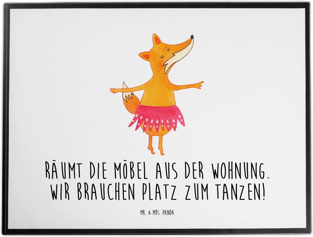 Mr. & Mrs. Panda Schreibunterlage Fuchs Ballerina - Weiß - Geschenk, malunterlage, Geburtstag, tischmatten, schreibauflage, arbeitsmatte, Party, s...