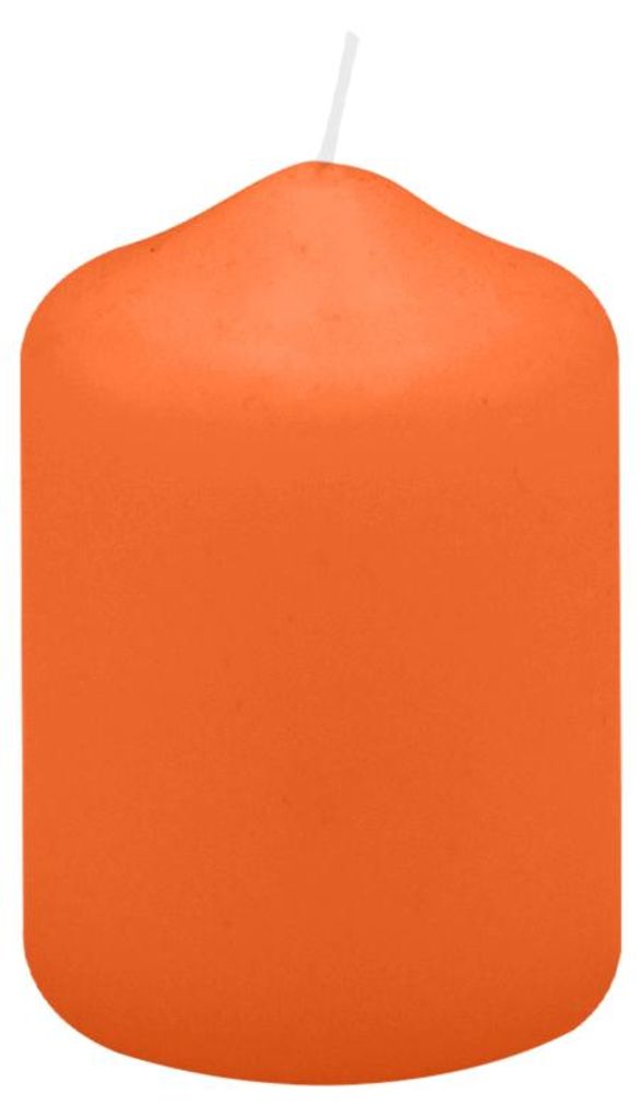 Spitzkopf Stumpen Kerzen Karotte Orange 7 x Ø 5 cm, 12 Stück