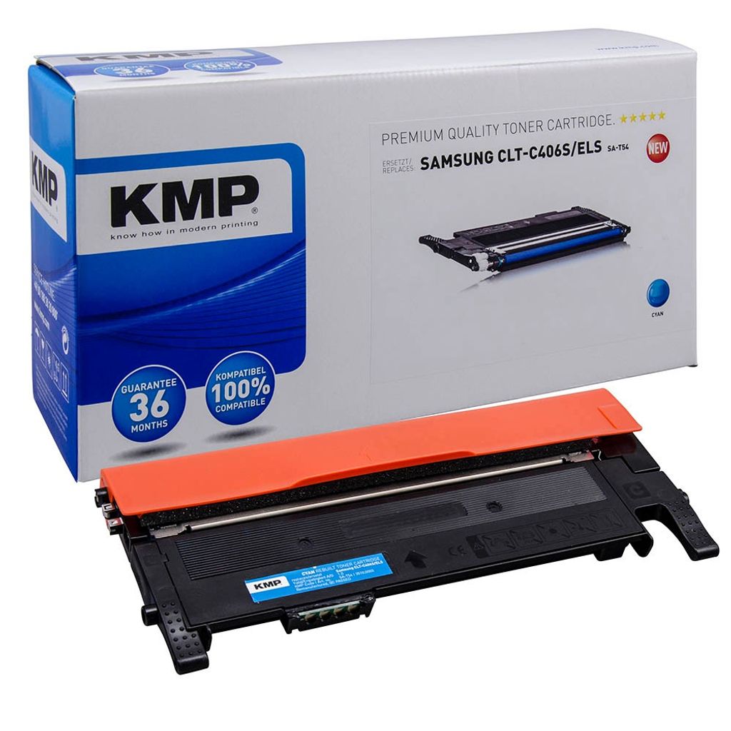 KMP Toner Samsung CLT-C406S/ELS cyan 1000 S. SA-T54 remanufactured