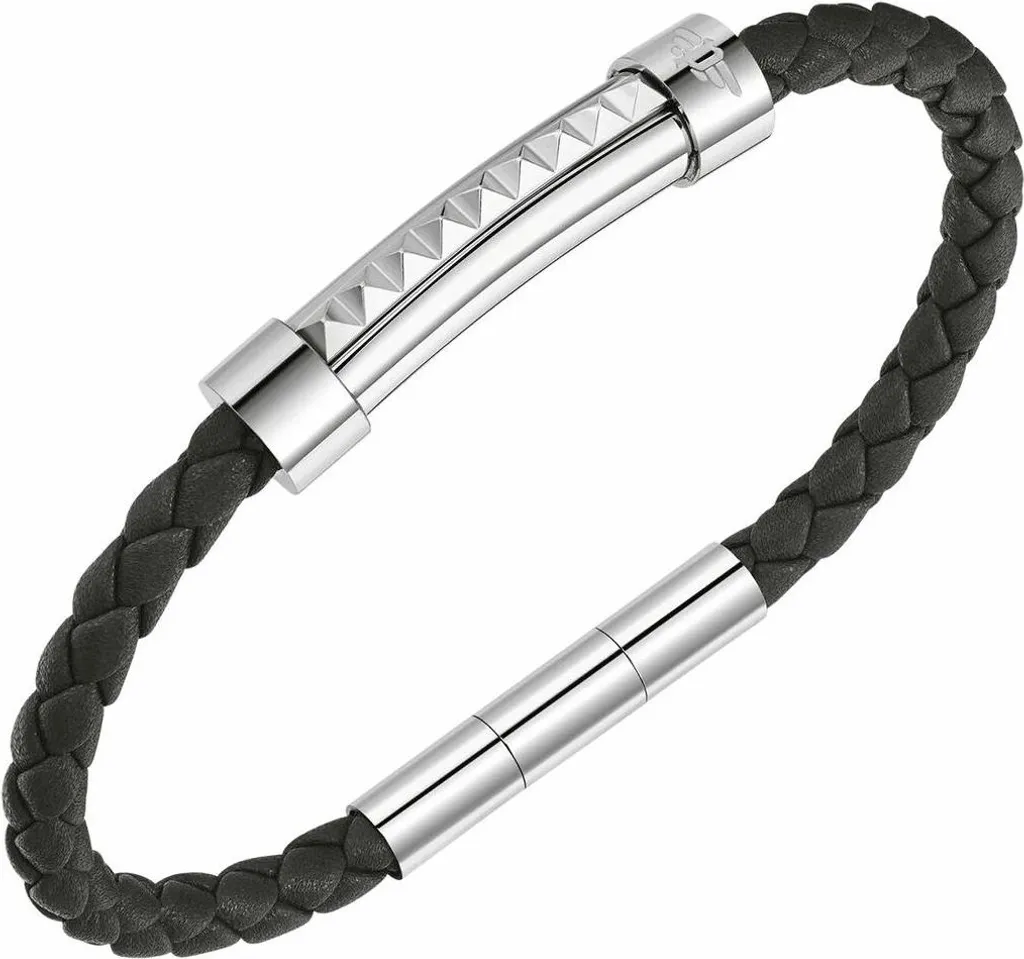 Police PEAGB0001413 Bracciale Uomo Pelle 18 cm - Eleganza Rock