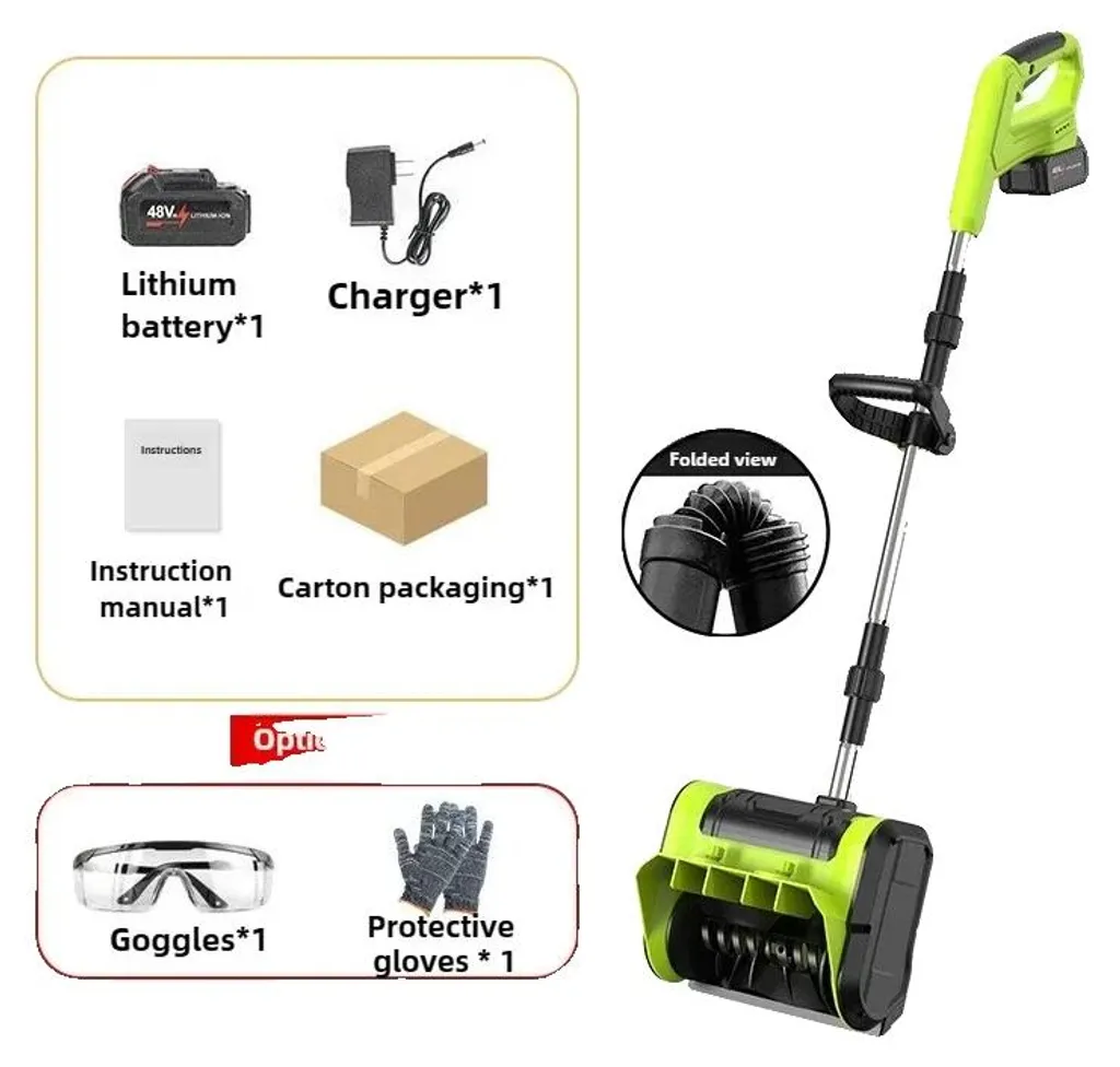 Pelle à neige rotative à batterie 48V pour l'entretien hivernal