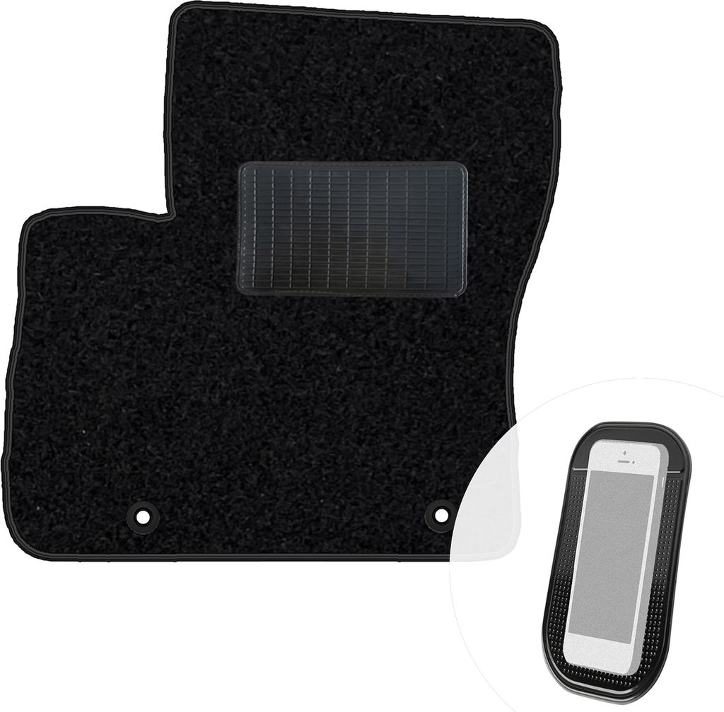 moto-MOLTICO Fahrer Fußmatte Auto Velours Fahrerseite Autoteppiche Schwarz Fahrermatte 1-teilig passend für Ford C-Max 2003-2010