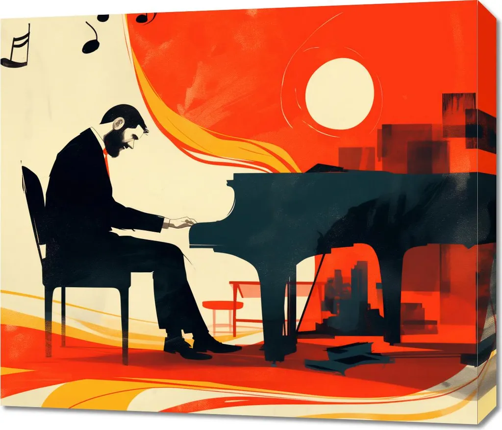 Image 70 x 60 cm Pianiste - Sublimer un Mur Vide avec l'Art Musical