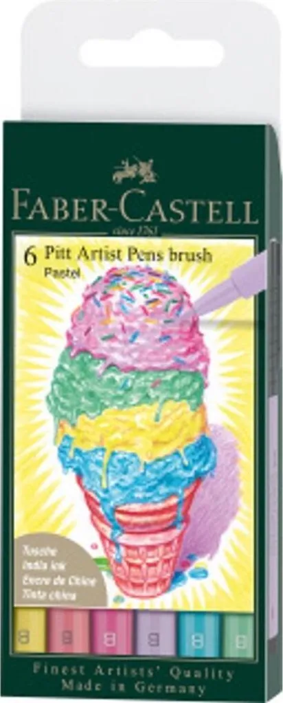 Set 6 Pitt Artist Pen Faber-Castell Pastel 167163 Pennelli a China Artistici - 6