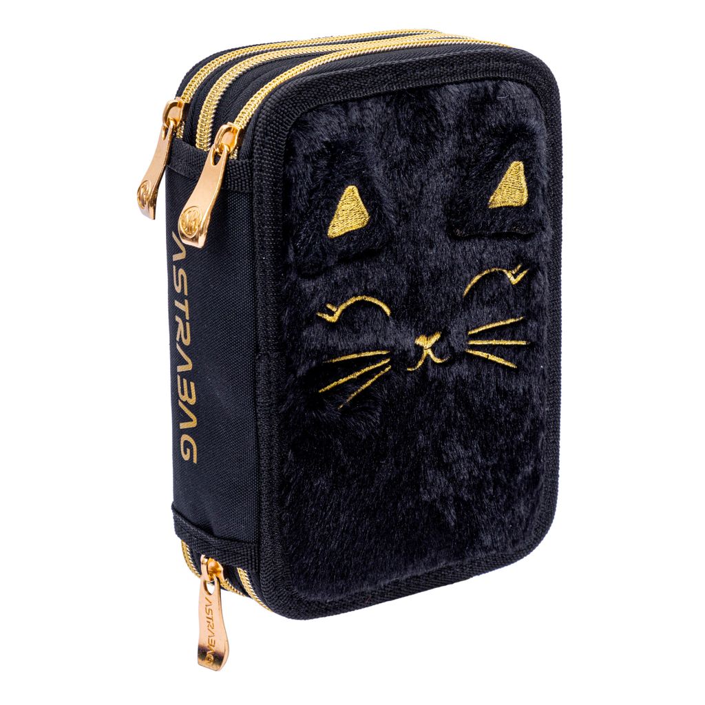 Astrabag Fluffy Kitty Nero astuccio a tre lembi con Immagine del prodotto 