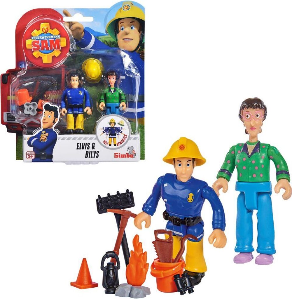 Elvis & Dilys | Feuerwehrmann Sam | Spiel-Figuren Set | Simba Toys