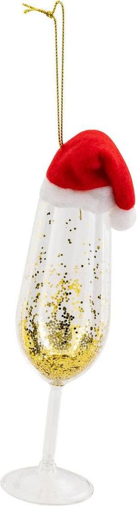 Subjekt flöte champagner rote mütze glas h.16cm - Feeric Lights & Christmas
