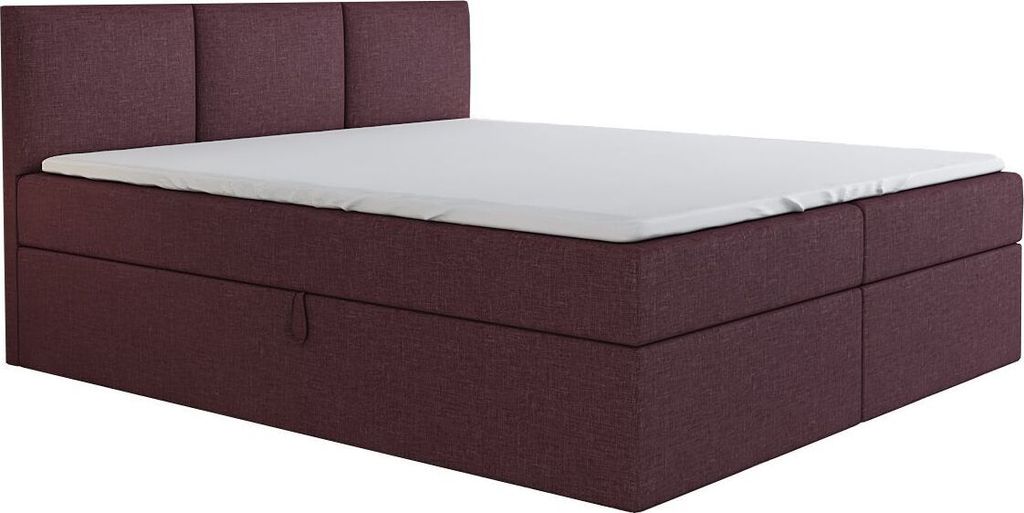 Boxspringbett RICO 140 x 200 mit 2 Bettkästen, Bonell-Matratze und Topper. Farbe: Violett
