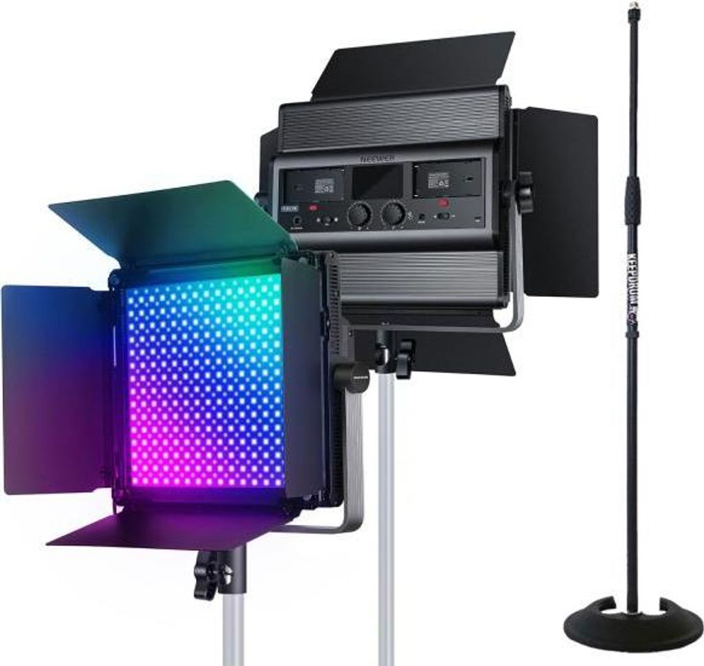 Neewer Flächenleuchte RGB1200 LED Videoleuchte mit Stativ