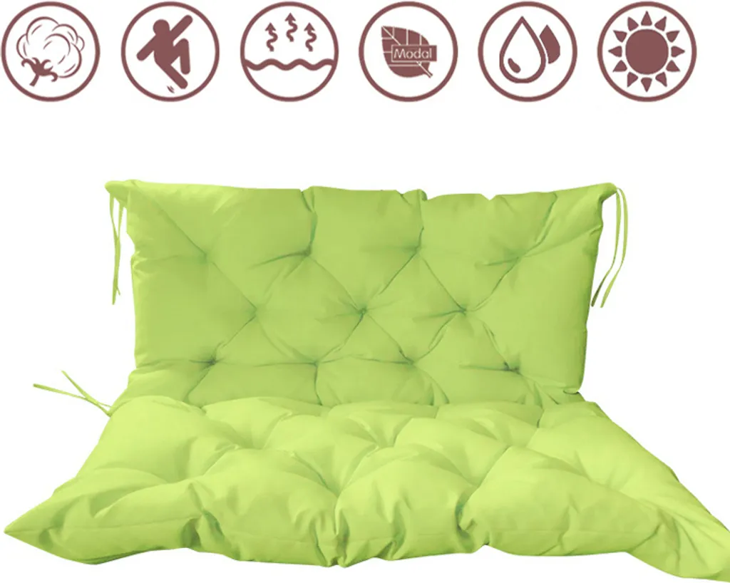 Cuscino Seduta Panca Giardino 120x100x10cm Verde | Famiglia e Relax