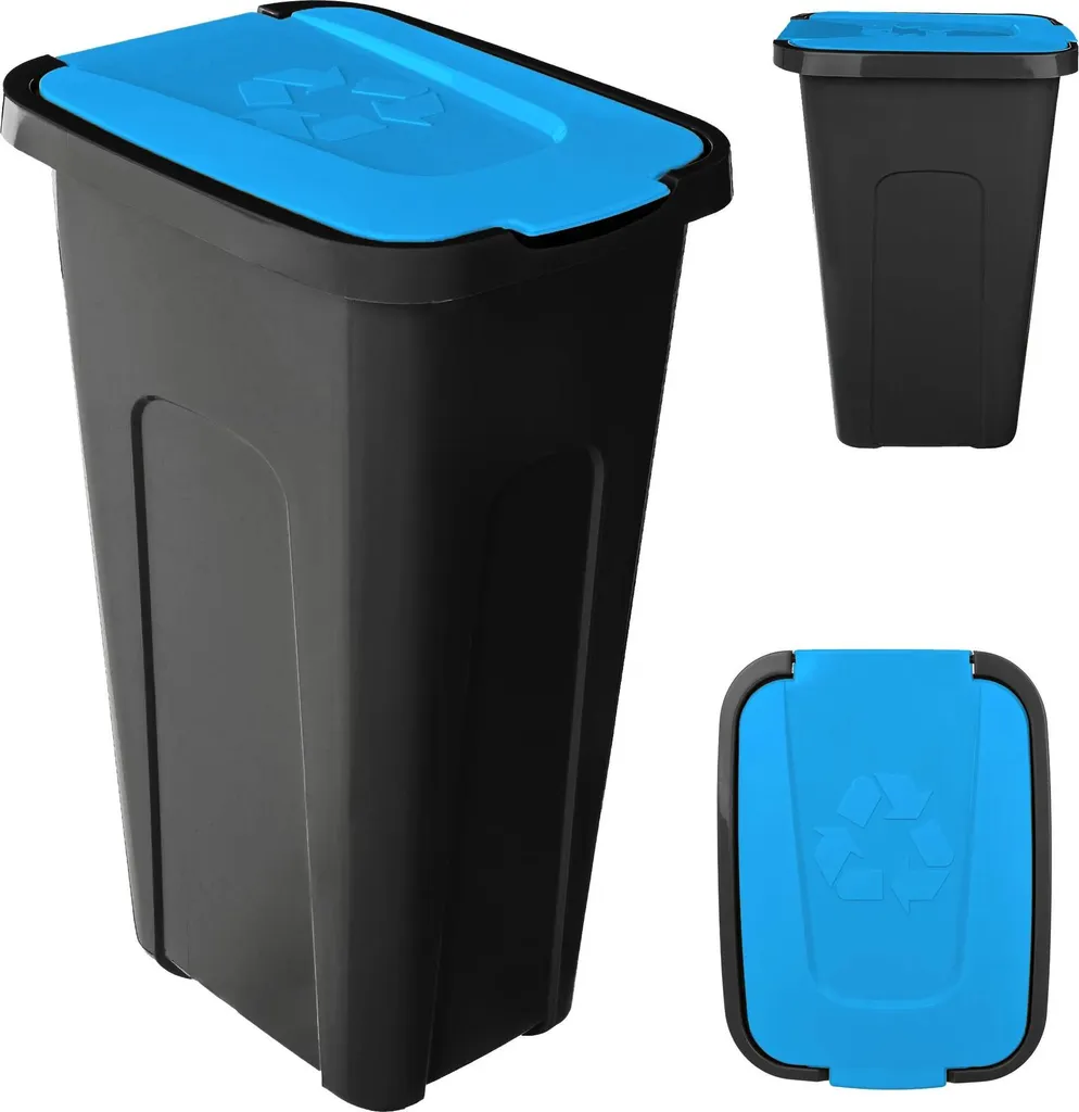 Station de tri des déchets cuisine 3x30L : Organiseur noir pratique
