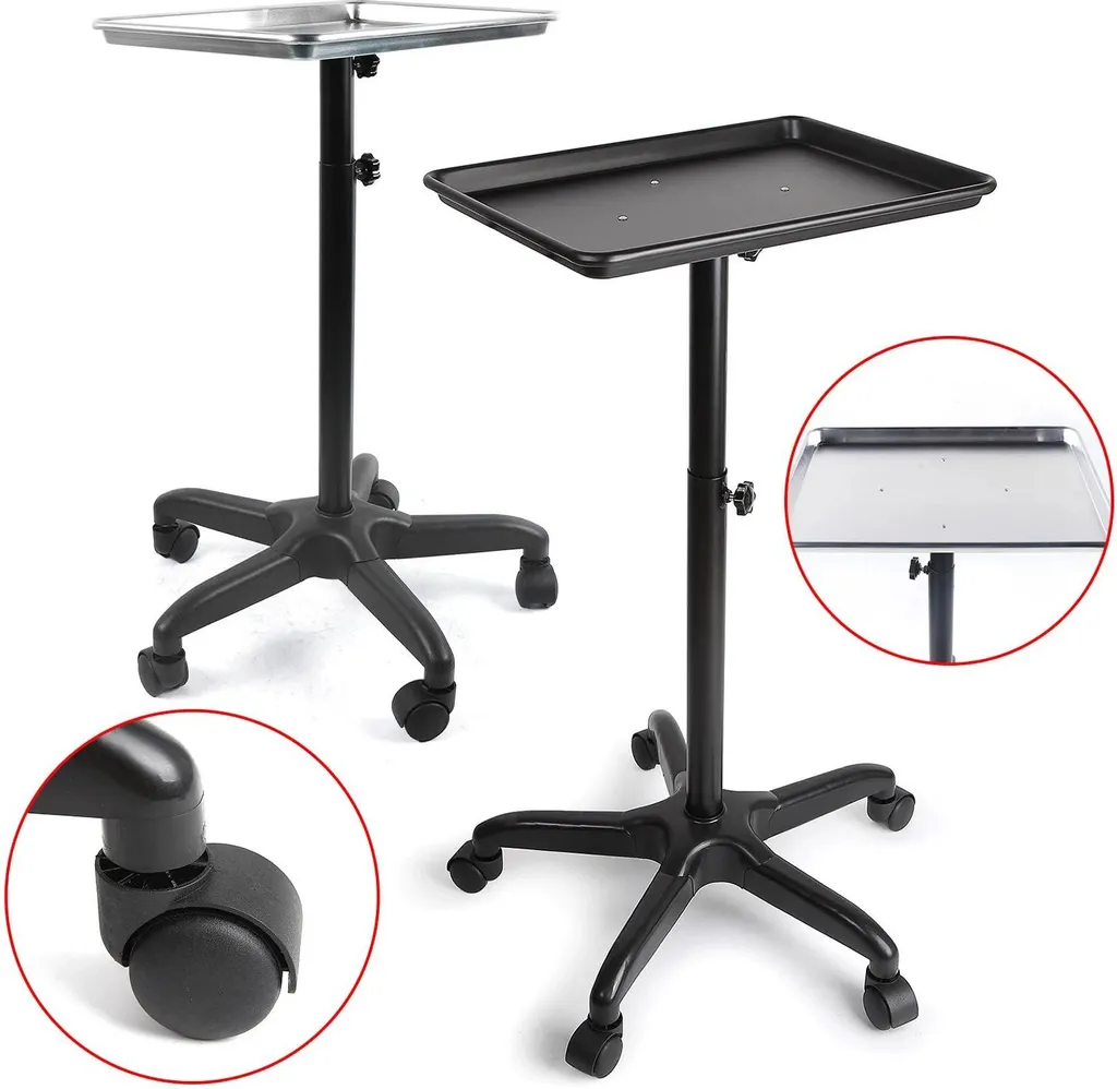 Plateau de coiffeur ajustable : fini le désordre avec ce chariot mobile - 4