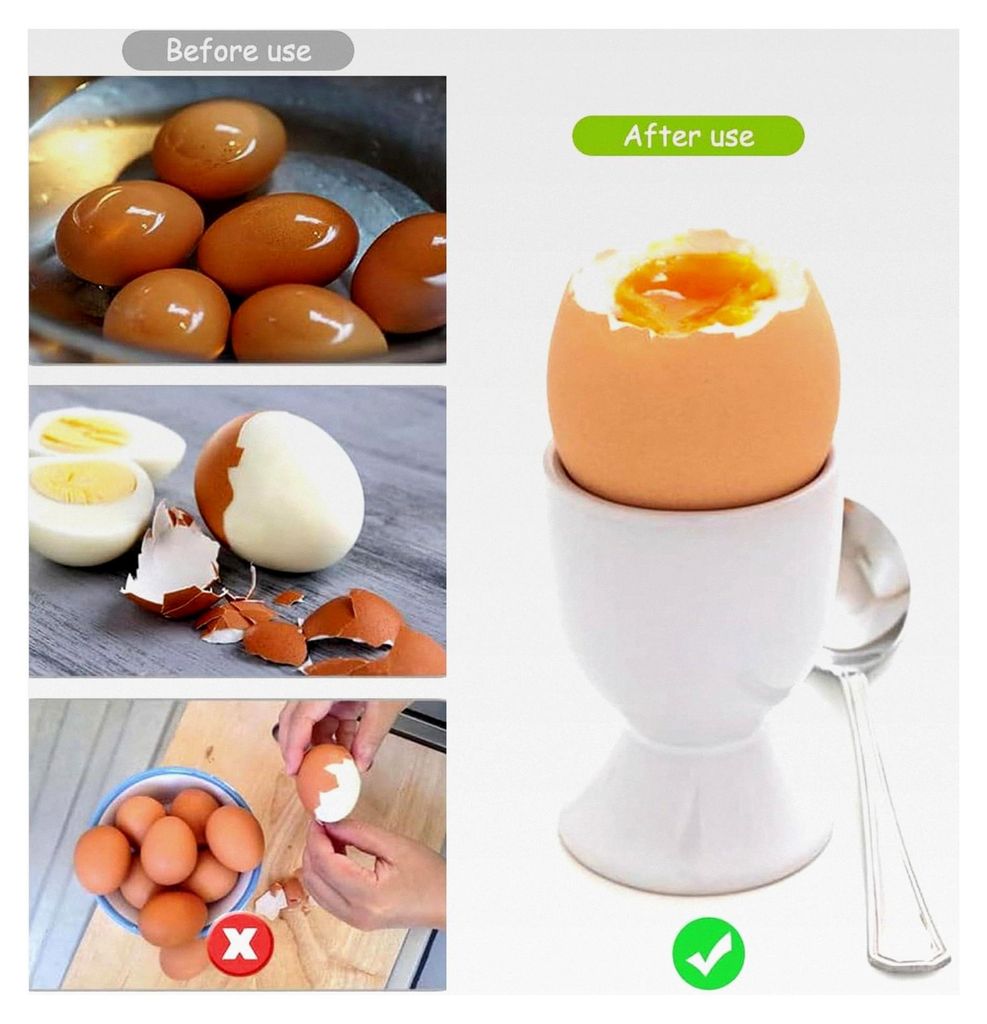 9-teiliges Set Eierbecher, weiße Eierbecher zum Bemalen, für Frühstück und Buffet