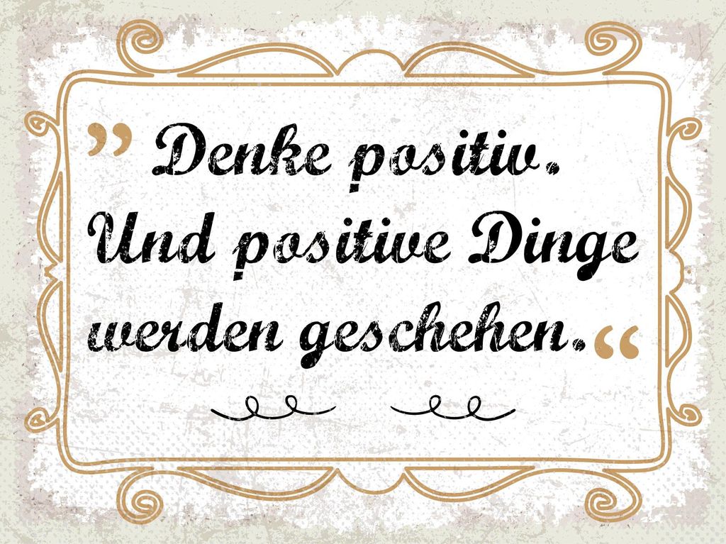 vianmo Holzschild 30x40 cm Denk positiv und positive Dinge werden geschehen