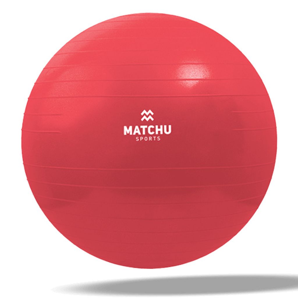 Matchu Sports Gymnastikball (55 cm Rot Anti-Burst) mit Luftpumpe, Sitzball Büro, Yogaball, Fitnesball, Pilatesball, Pezziball, Sport Ball
