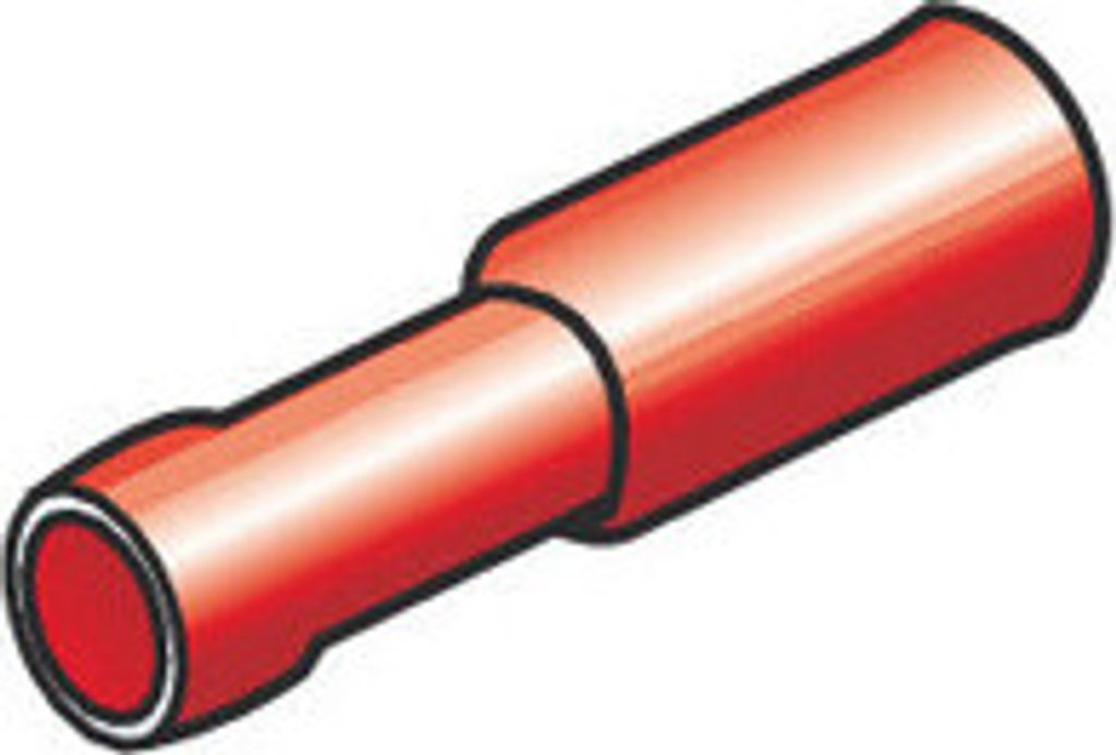 10 Endstücke - Kabelenden außen rund - rot