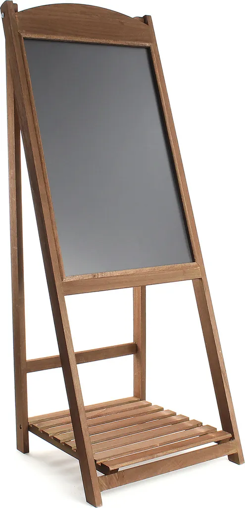 Stop-trottoir bois 42 x 112 cm avec étagère pour décoration commerce
