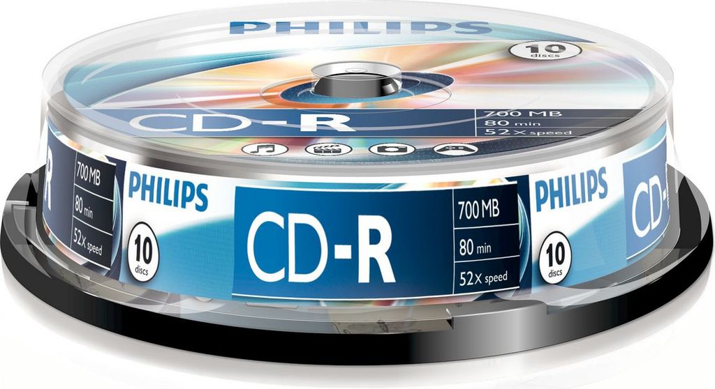 Philips CD-Rohlinge, 80Min, 700MB, Speed 52x, Spindel 10 Produktbild 