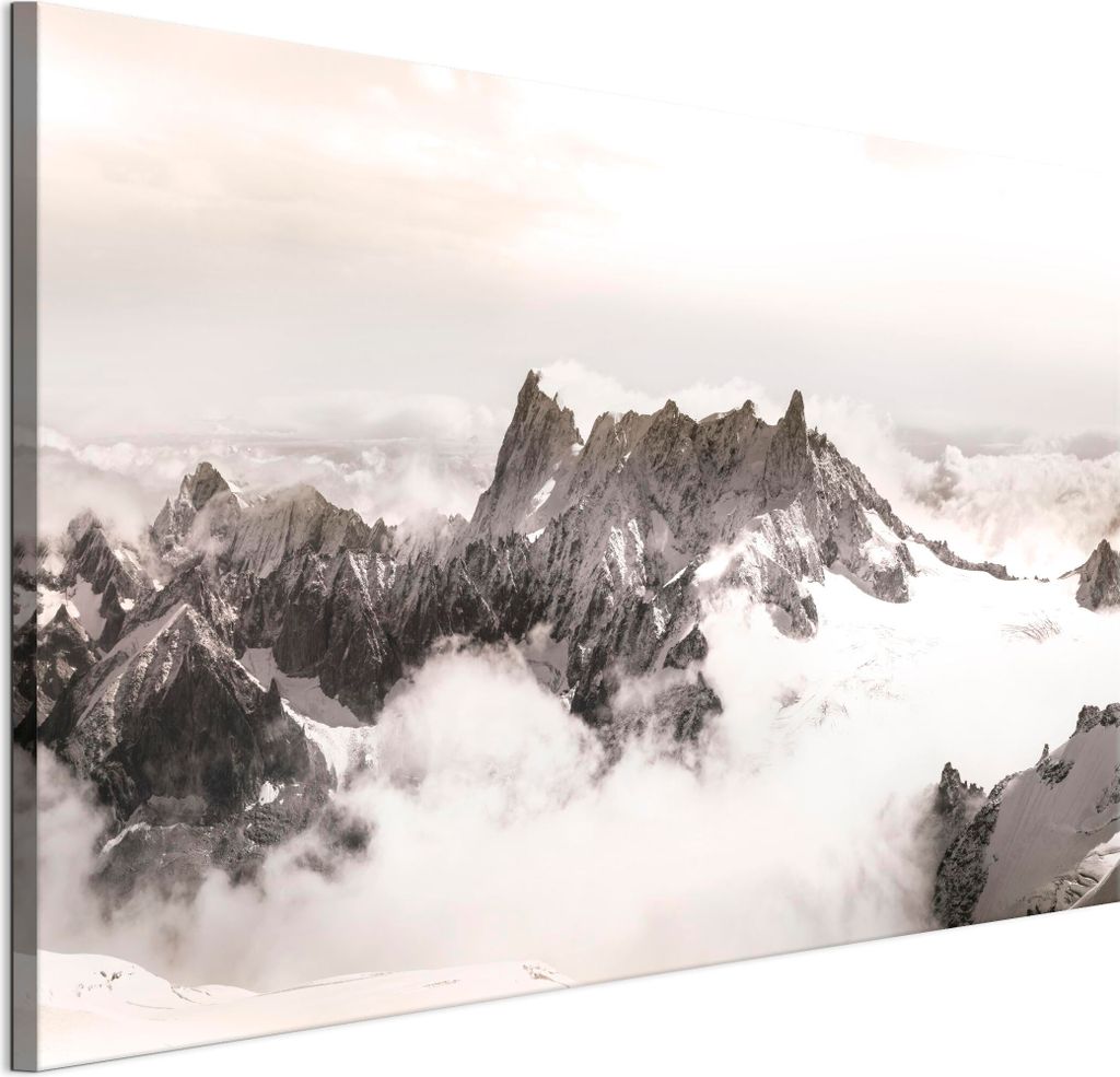 LUMASOUL Leinwand Bilder 120x80 cm, Leinwandbild Winter Motiv 3, Wandbilder Holzrahmen und Webstuhl Wohnzimmer und Schlafzimmer, 1 teilig