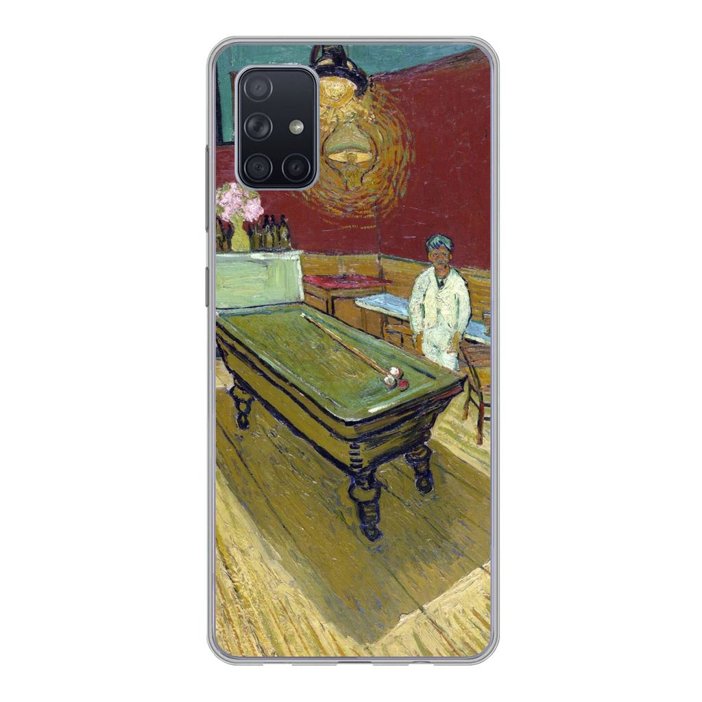 MuchoWow Handyhülle Schutzhülle Hülle für Samsung Galaxy A71 Das Nachtcafé - Vincent van Gogh Silikon Softcase Handy Hülle - Kartenbesitzer