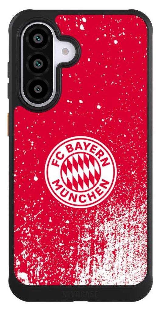 NIVOCASE Hülle für Samsung Galaxy A56 5G Handyhülle NIVOcore Case Schwarz FC Bayern München FCB Offizielles Lizenzprodukt