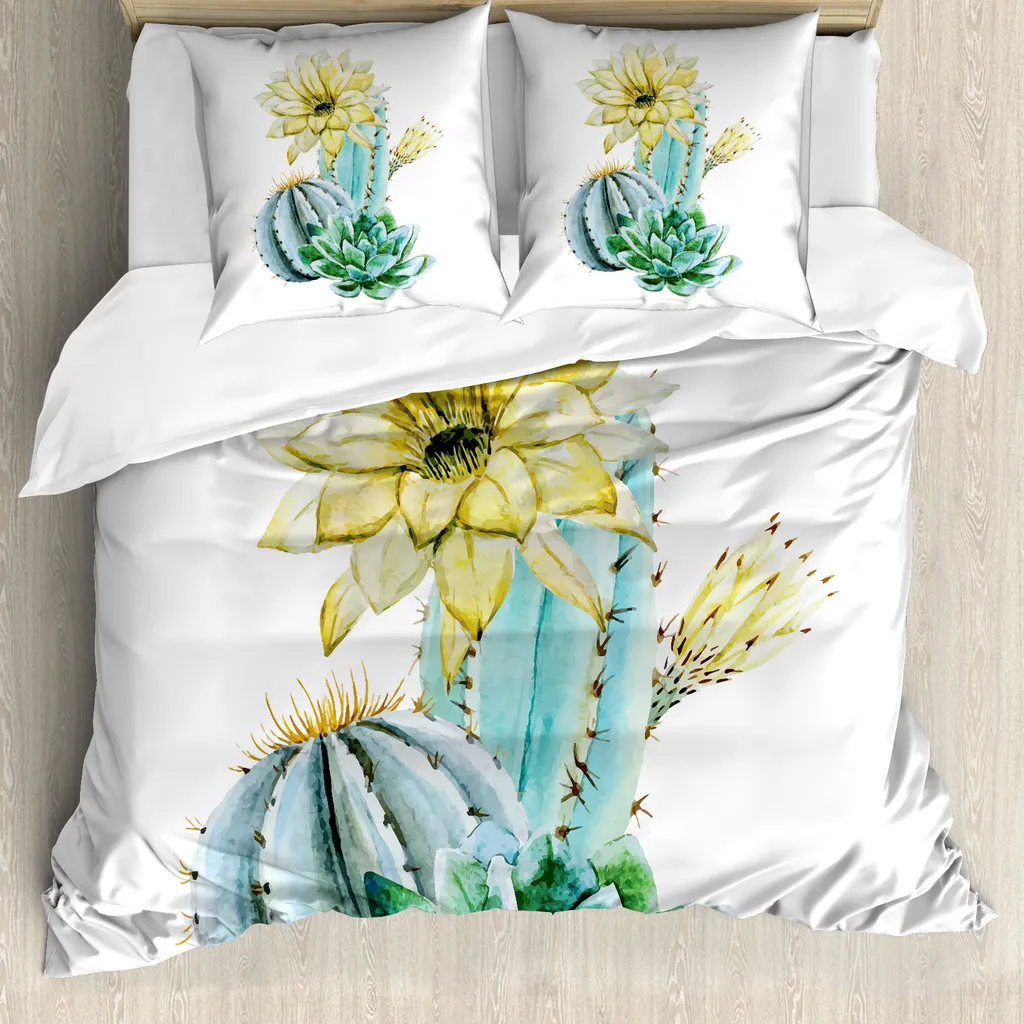 Set Letto Cactus ABAKUHAUS Blu e Bianco 155x220: Design Antiacaro