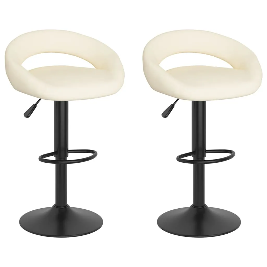 vidaXL Set 2 Sgabelli Bar Velluto Crema | Qualità e Design Girevole