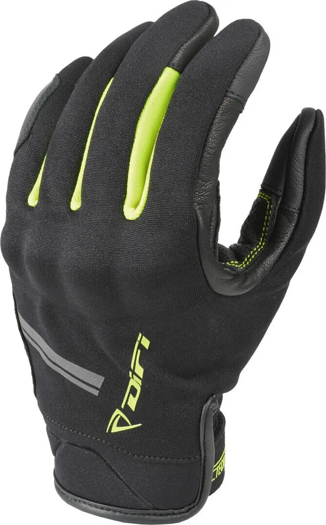 Gants de route DIFI Matrix noir et jaune L pour une conduite sûre