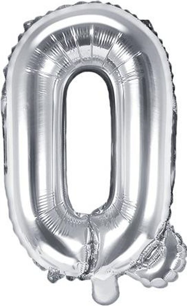 Folienballon Buchstabe „Q“, 35cm, silber (1 Karton / 50 Stück)