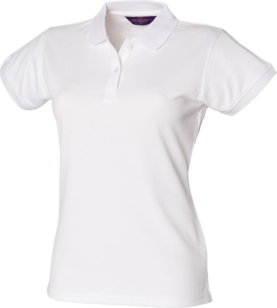 Henbury Damen Coolplus Polo-Shirt / Polohemd, RW636 (XL) (Weiß)