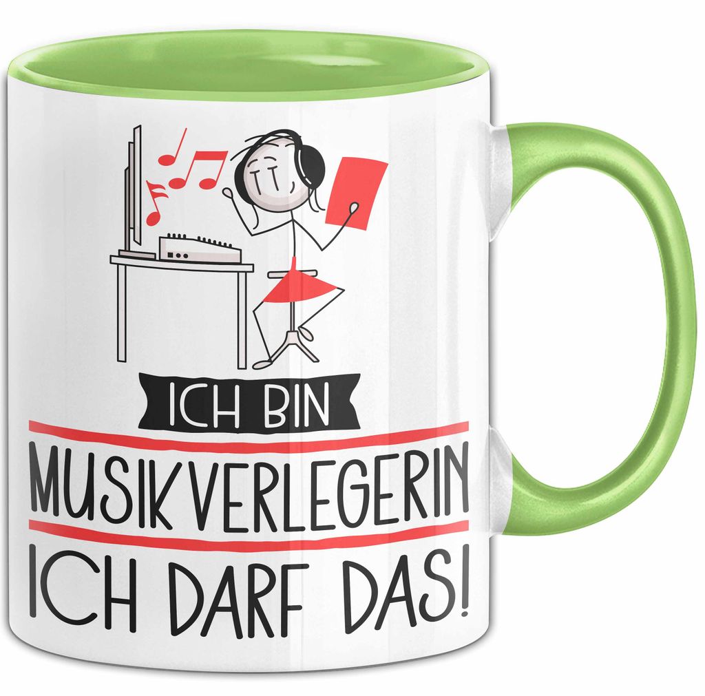 Geschenk für Musikverlegerin Tasse Lustige Geschenkidee Geburtstag Ich Bin Musikverlegerin Ich Darf Das (Grün)