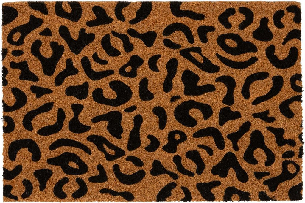 Nicola Spring Kokosfaser-Fußmatte – 60 x 40 cm – Leopard