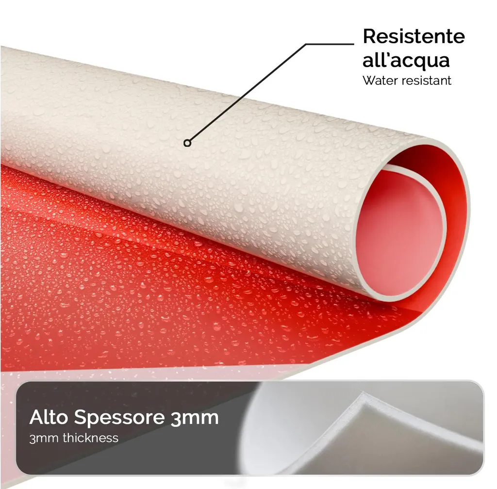 Tapis Vinyle Antidérapant Giallobus 120x40 cm Motif Géométrique Ruby