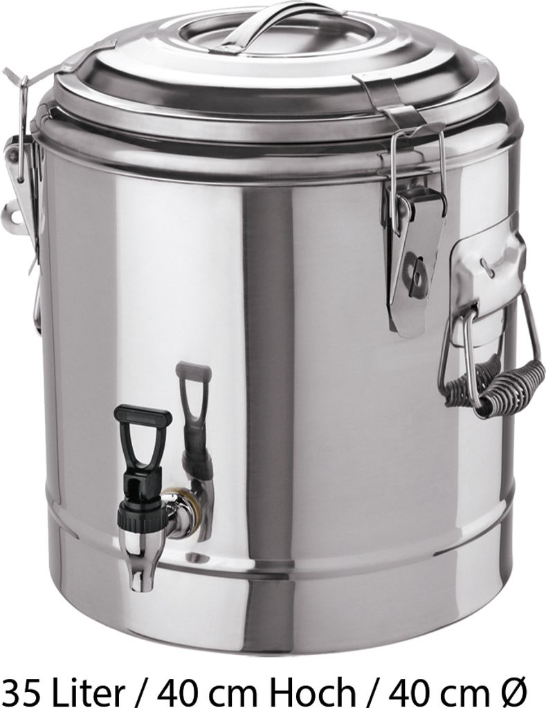 Doppelwandiger Thermogetränkebehälter 35 Liter Edelstahl Produktbild 