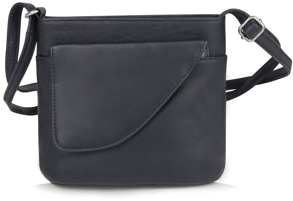 Frentree Umhängetasche, Kleine Ledertasche in schwarz, Produktbild 