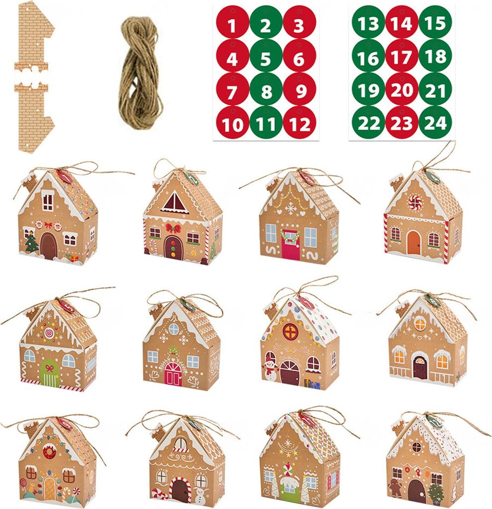 Weihnachtshaus-Geschenkbox-Set, 3D-Pop-Up-Cottage-Geschenkbox, festliche Weihnachtsverpackung für Kekse, Süßigkeiten und Spielzeug