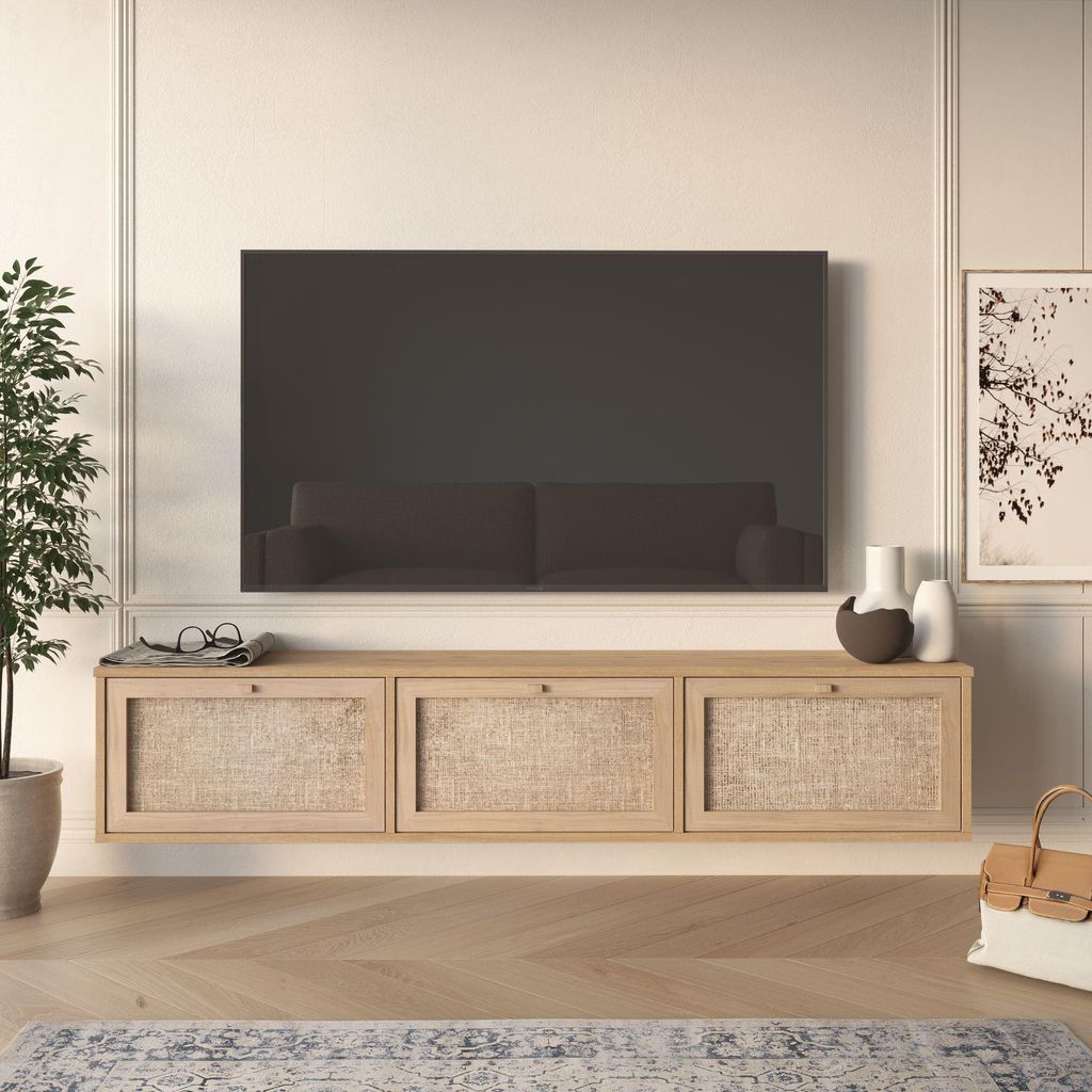 Skye Decor, Hochwertiger TV-Ständer aus Eiche, 180 cm, 100% Produktbild 