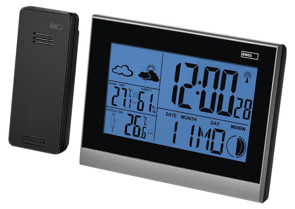 Emos E3070, AAA, zwart, wit, 13,9 cm, 10 cm, 5,2 cm Productafbeelding 