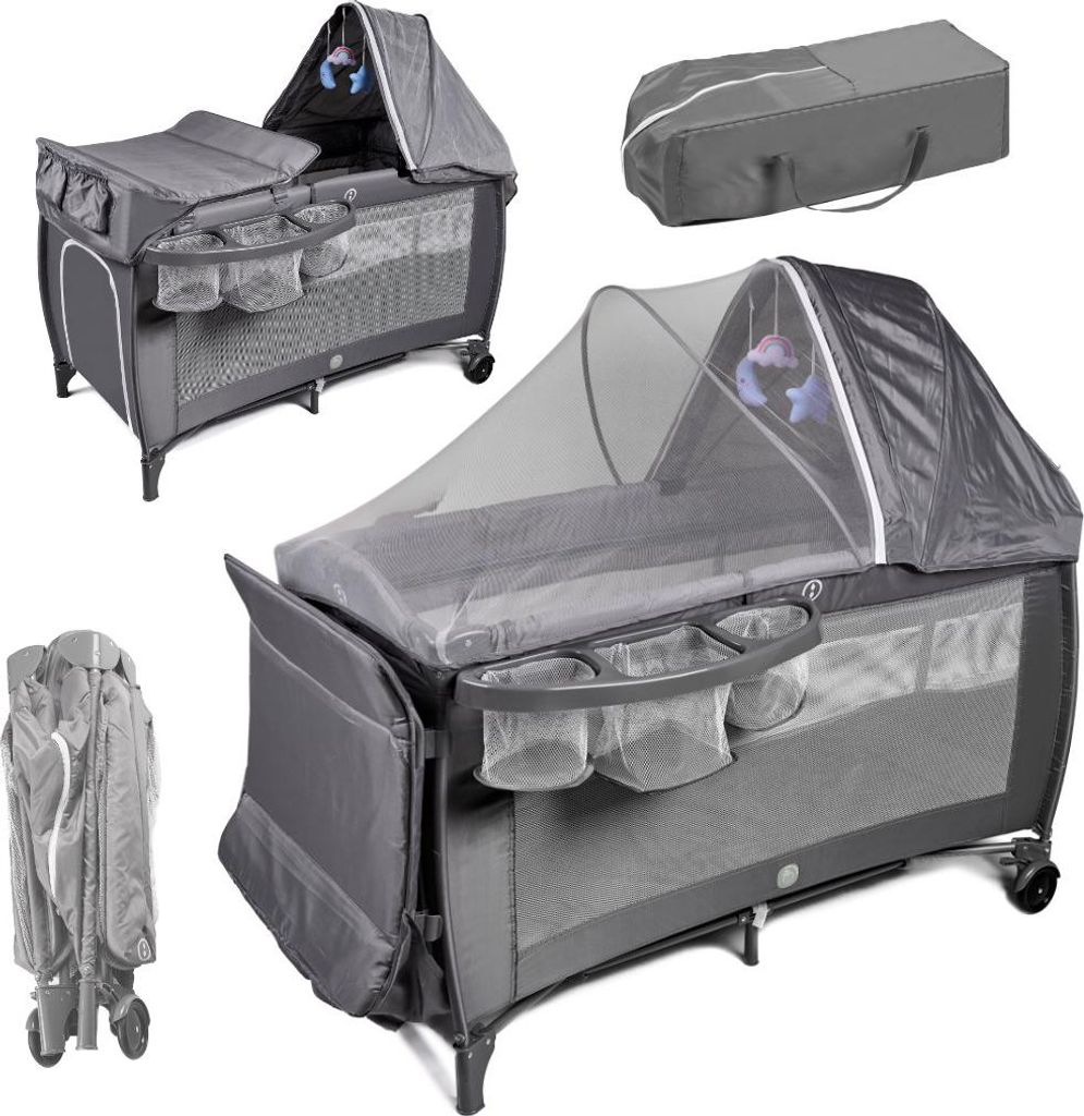 Lit de voyage pliable table à langer à deux niveaux max. 15 Image du produit 