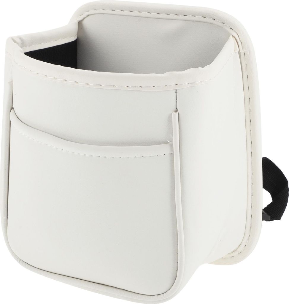 Auto-Mülltonne tragbar und hängend 15 cm Länge 10 cm Breite 18 cm Höhe Müllbehälter Kunstleder Weiß 1 Stk