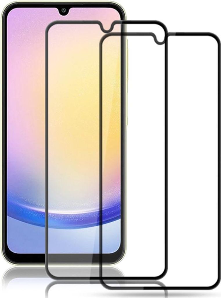 Samsung Galaxy A25 Displayschutz - Full-Cover Panzerglas Doppelpack - Schwarz