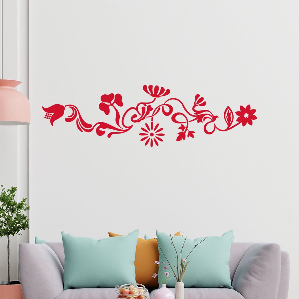 Kleeblatt - Blumen - Blätter Wandtattoo in 6 Größen - Wandaufkleber Wall Sticker - Dekoration, Küche, Wohnzimmer, Schlafzimmer, Badezimmer