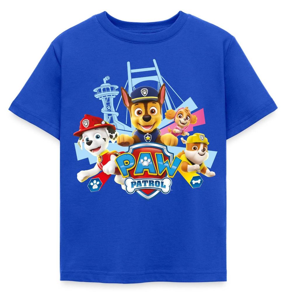 Spreadshirt Paw Patrol Logo Kinder T-Shirt, 110/116 (5-6 Produktbild 