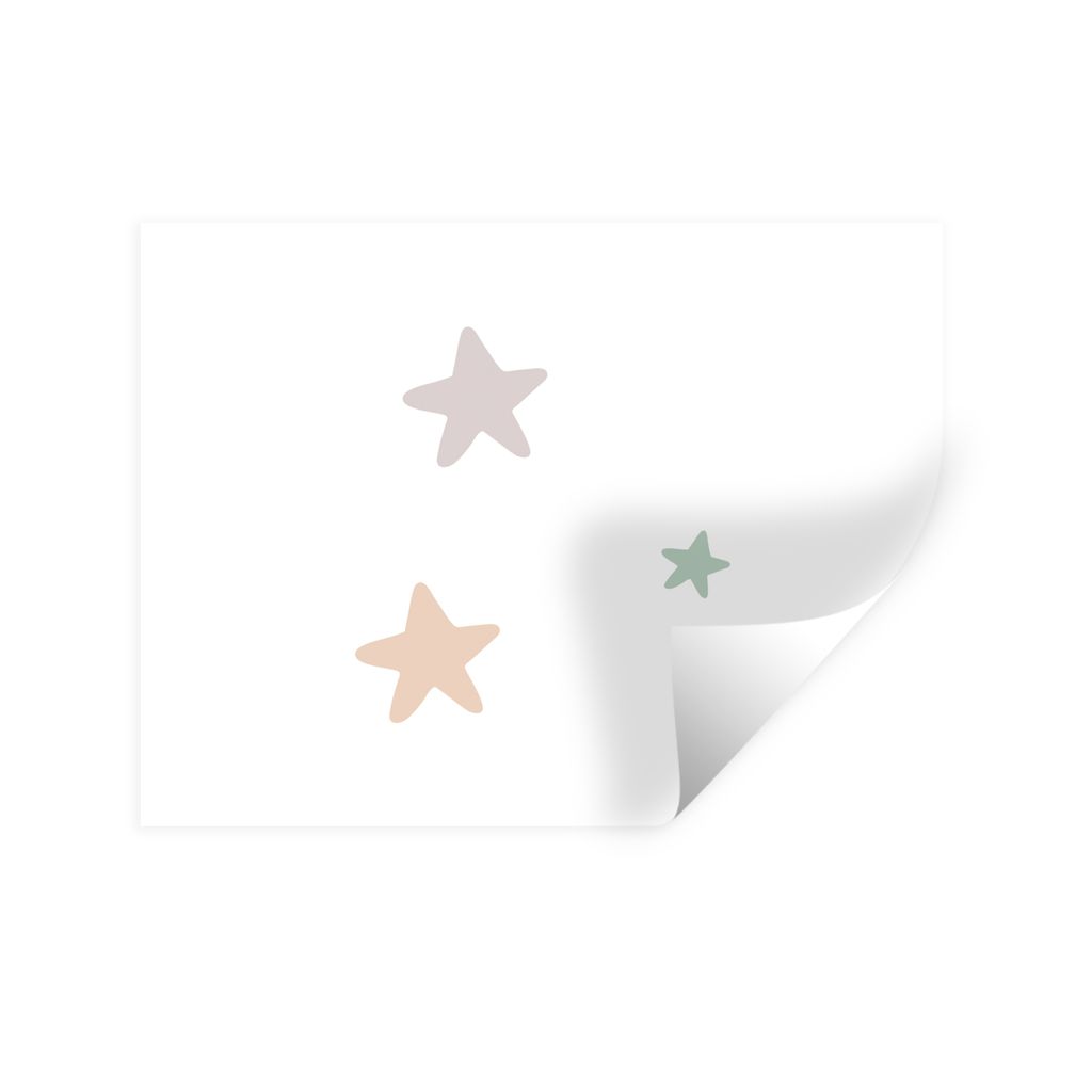 MuchoWow Wandtattoo Wandsticker Wandaufkleber Sterne - Pastell - Mädchen - Jungen - Kinder 120x90 cm Selbstklebend und Repositionierbar - Aufkleber