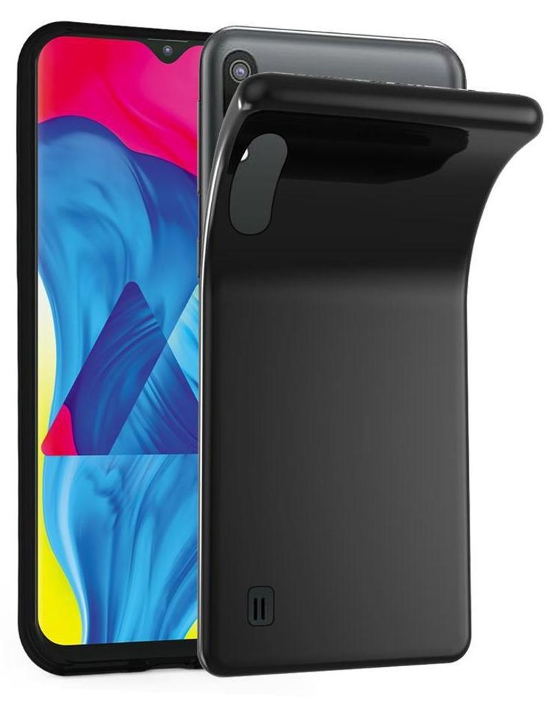 Cadorabo Hülle für Samsung Galaxy A10 / M10 Schutz Hülle in Schwarz Schutzhülle TPU Silikon Cover Etui Case