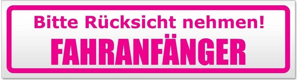 Kiwistar Bitte Rücksicht nehmen. Fahranfänger Magnetschild Schild magnetisch - 60cm Pink - Magnetfolie für Auto PKW Kfz