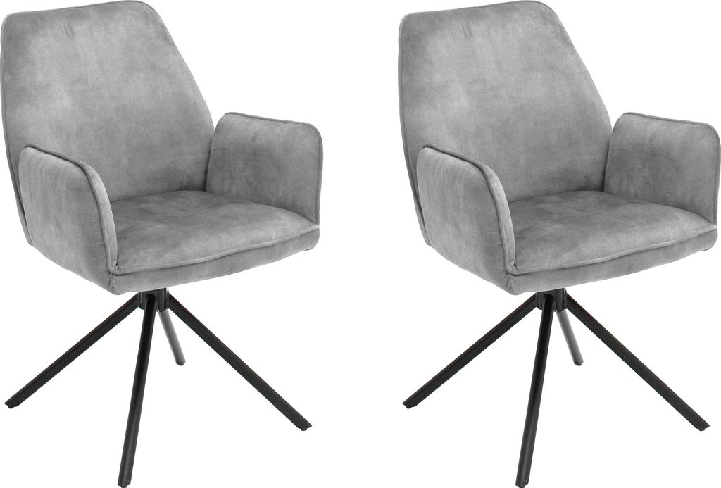 Esszimmerstuhl Polsterdrehstuhl Polsterstuhl Küchenstuhl Stuhl Sitzmöbel "Ottawa II" (2-er Set) Grau